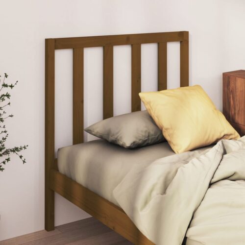 Sänggavel honungsbrun 106x4x100 cm massiv furu