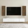 Tv-skåp 2 st rökfärgad ek 30,5x30x90 cm konstruerat trä