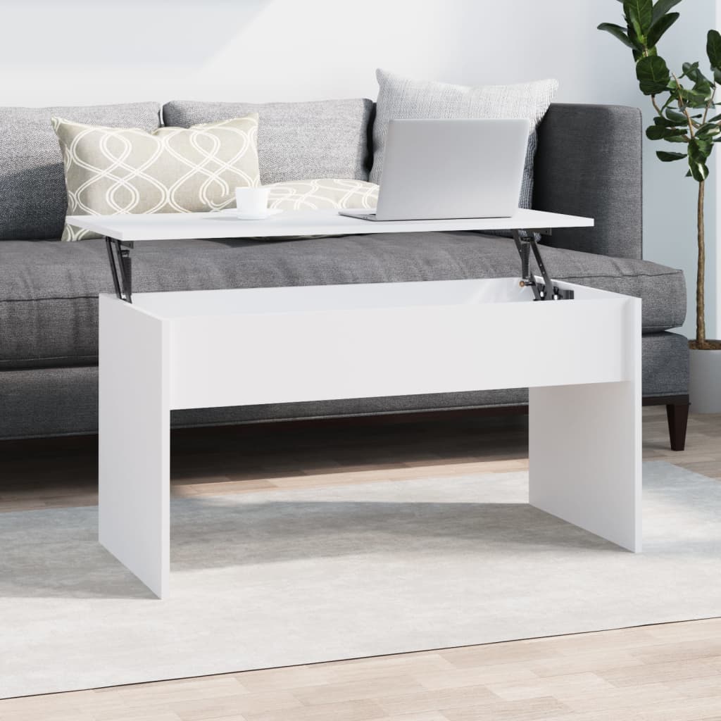 Soffbord vit 102x50,5x52,5 cm konstruerat trä