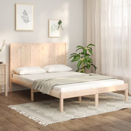 Sängram utan madrass 140x200 cm massiv furu