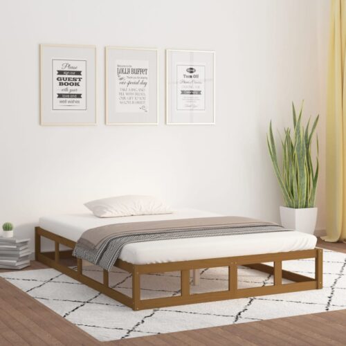 Sängram honungsbrun 120x200 cm massivt trä