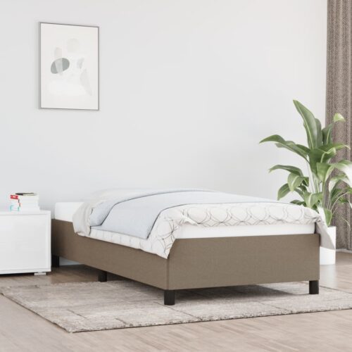 Sängram utan madrass Taupe 90x200 cm tyg