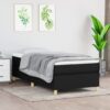 Boxspring-sängram svart 90x190 cm tyg