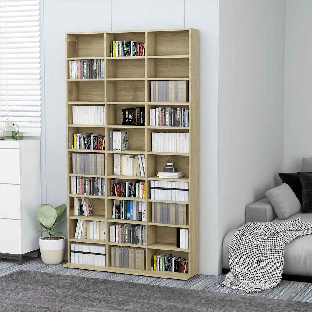 CD-hylla sonoma-ek 102x23x177,5 cm konstruerat trä