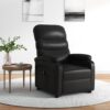 Fåtölj med uppresningshjälp svart konstläder