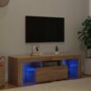 TV-bänk med LED-belysning sonomaek 120x35x40 cm
