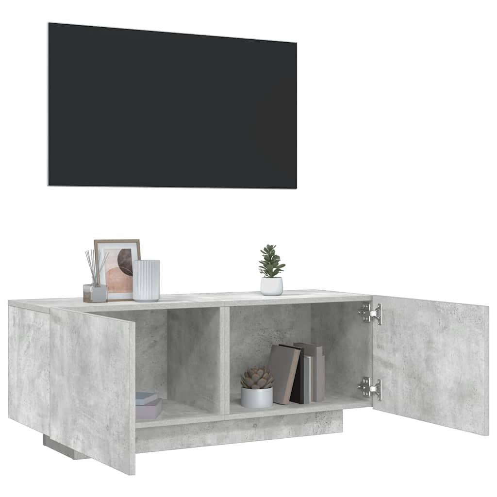 Tv-bänk betonggrå 100x35x40 cm konstruerat trä