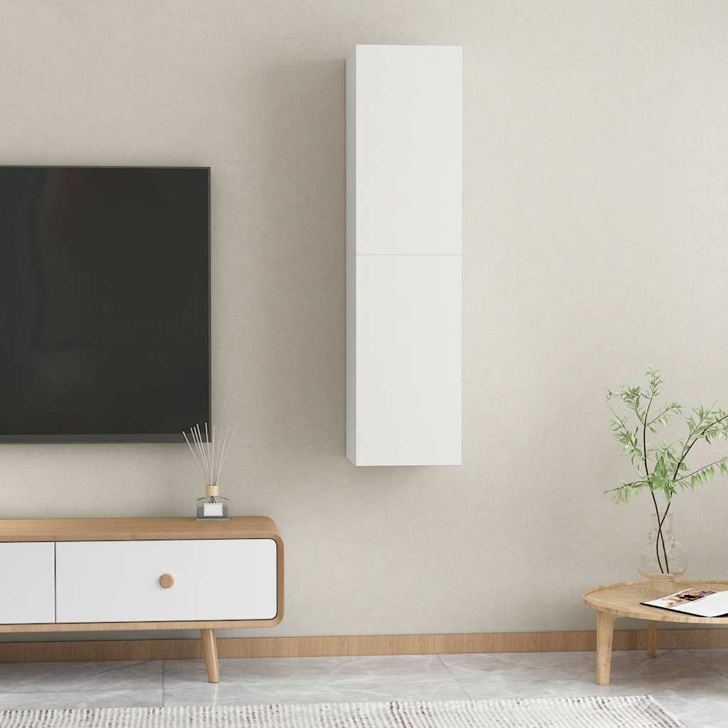 Tv-bänkar 2 st vit 30,5x30x60 cm konstruerat trä