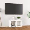 Tv-bänk vit 72x35x36,5 cm konstruerat trä