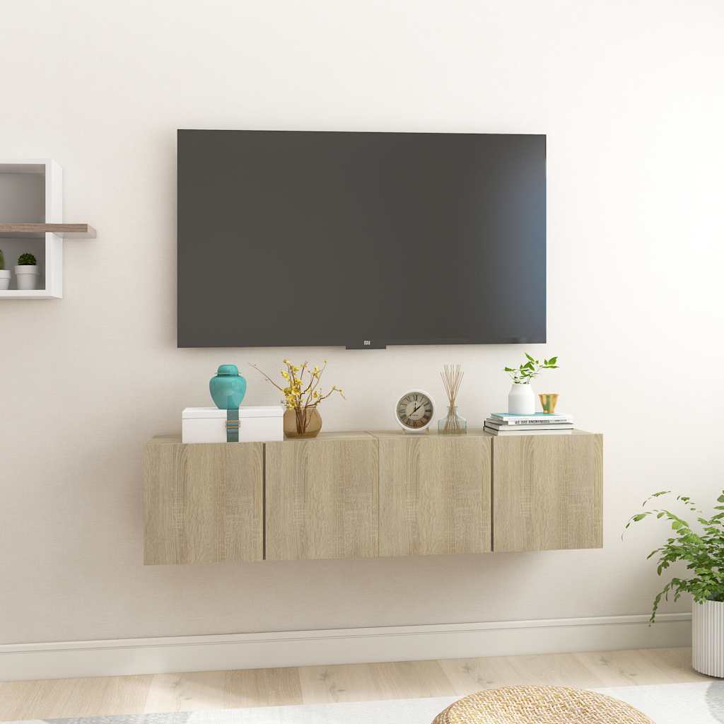 Hängande TV-skåp 2 st sonoma-ek 60x30x30 cm