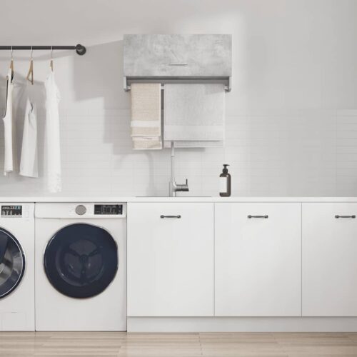 Garderob betonggrå 70x32,5x35 cm konstruerat trä