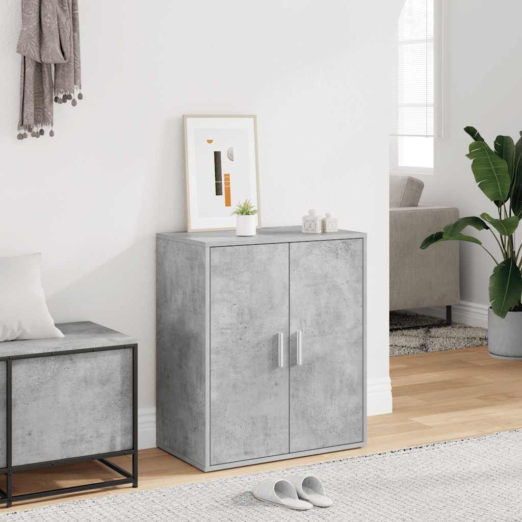 Skoskåp betonggrå 60x35x70 cm konstruerat trä