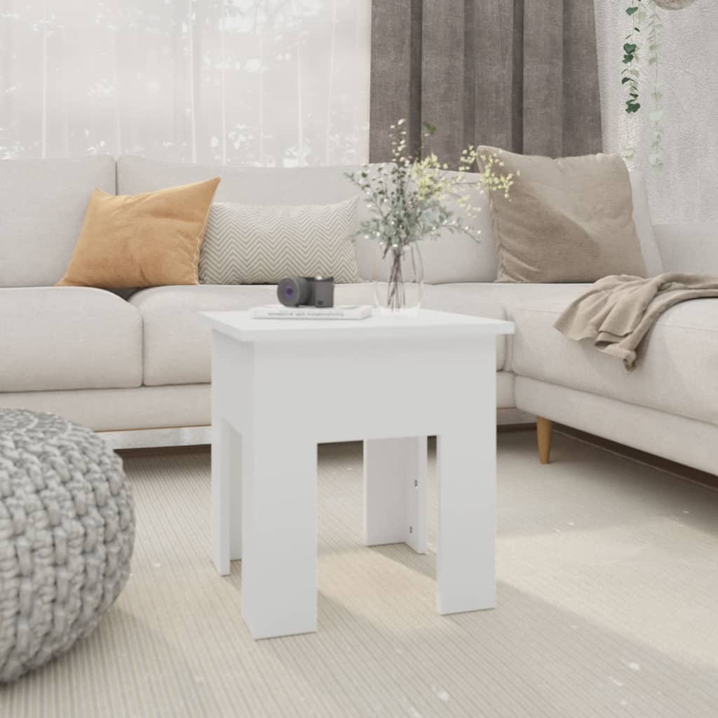 Soffbord vit 40x40x42 cm konstruerat trä