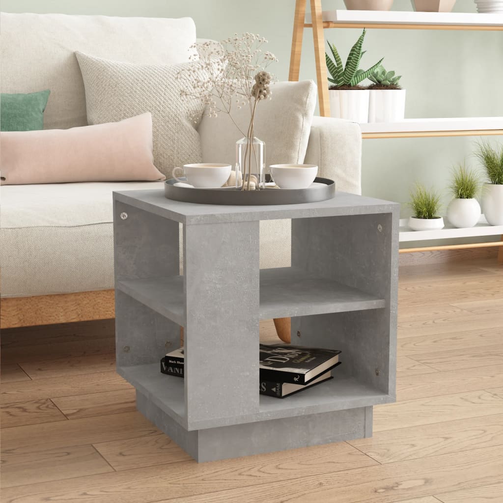 Soffbord betonggrå 40x40x43 cm konstruerat trä