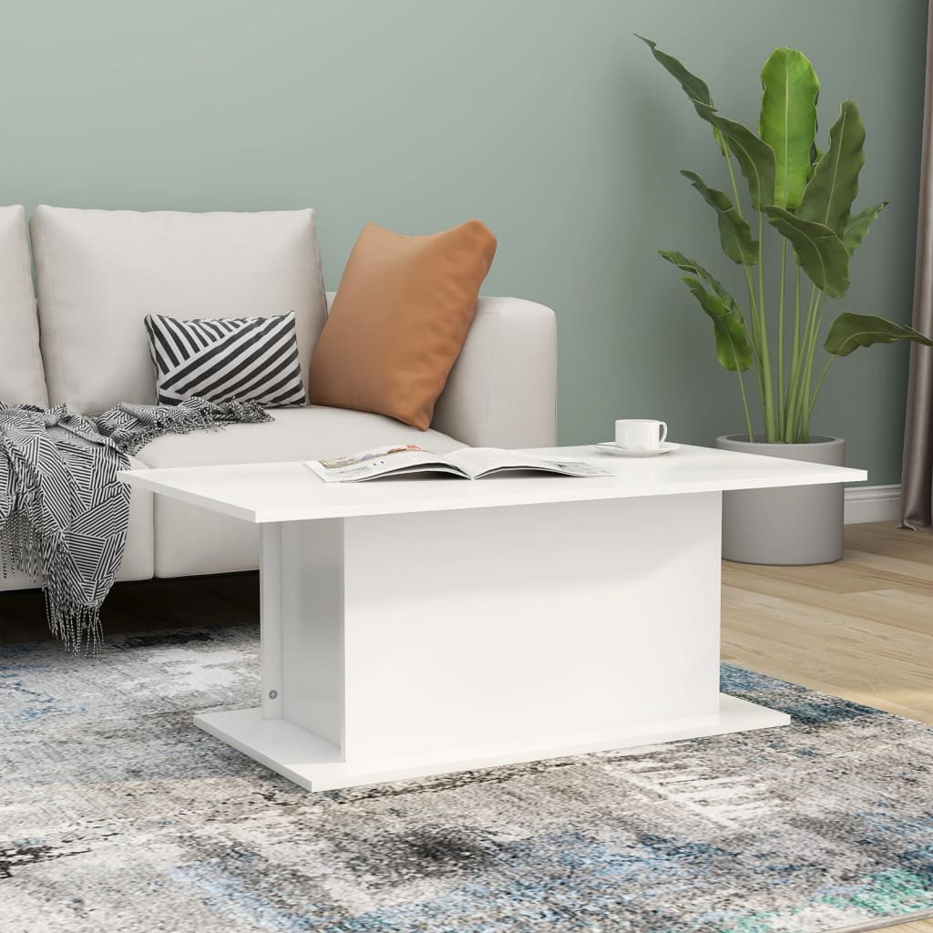 Soffbord vit 102x55,5x40 cm konstruerat trä