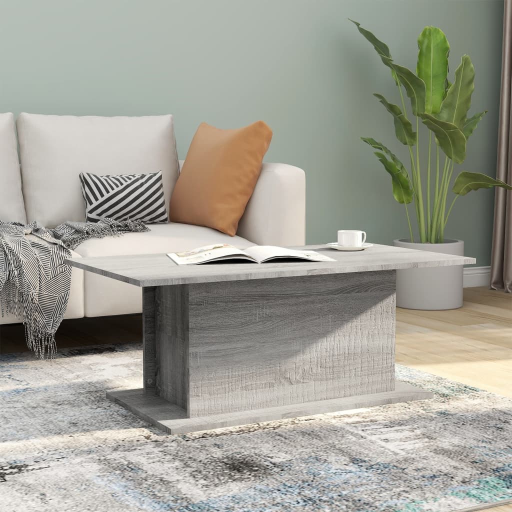 Soffbord grå sonoma 102x55,5x40 cm konstruerat trä