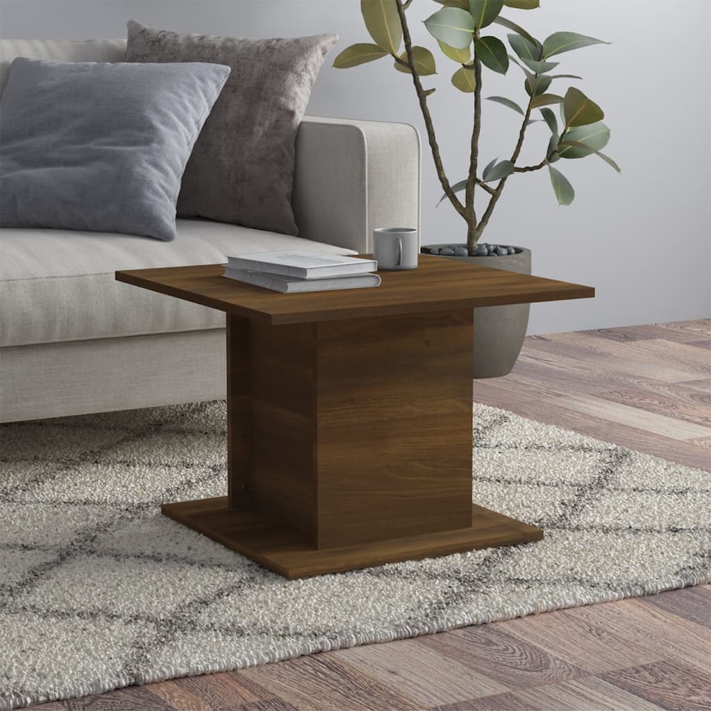 Soffbord brun ek 55,5x55,5x40 cm konstruerat trä