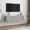 TV-bänk för vägg grå sonoma 120x30x30 cm konstruerat trä