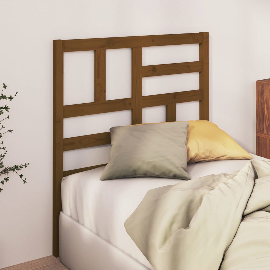 Sänggavel honungsbrun 81x4x104 cm massiv furu