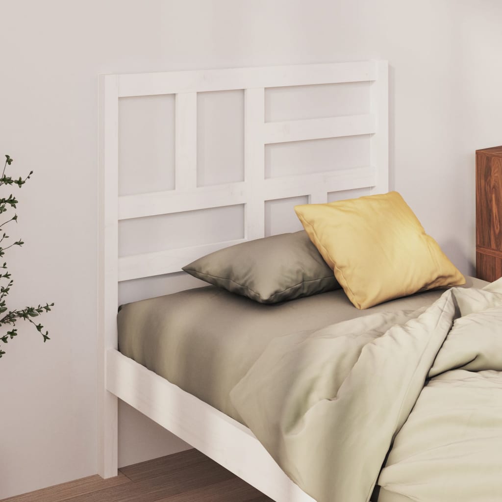 Sänggavel vit 96x4x104 cm massiv furu