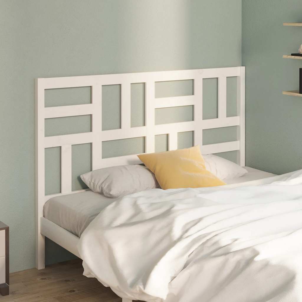 Sänggavel vit 146x4x104 cm massiv furu