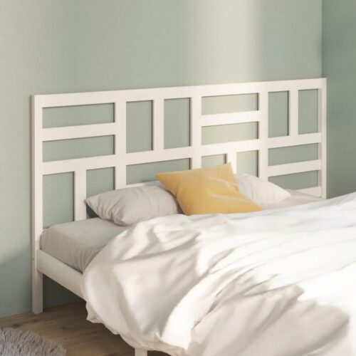 Sänggavel vit 206x4x104 cm massiv furu