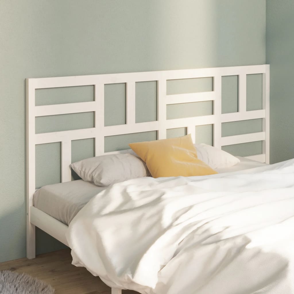 Sänggavel vit 206x4x104 cm massiv furu