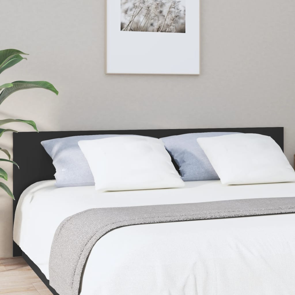Sänggavel svart 200x1,5x80 cm konstruerat trä