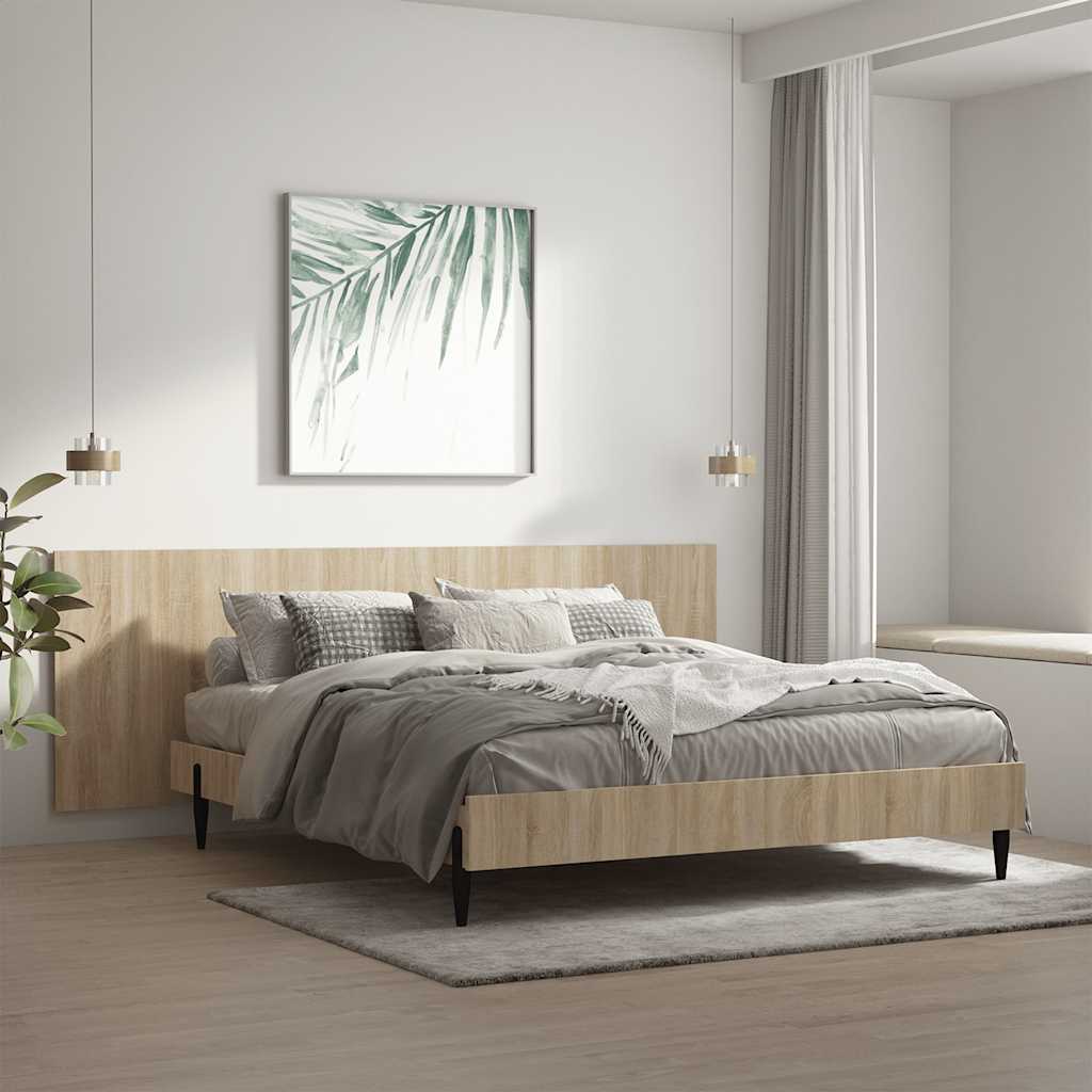 Vägghängd sänggavel sonoma-ek 240x1,5x80 cm konstruerat trä