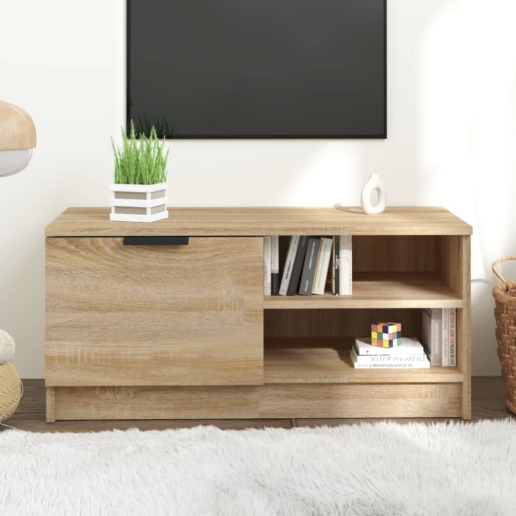 Tv-bänk sonoma-ek 80x35x36,5 cm konstruerat trä