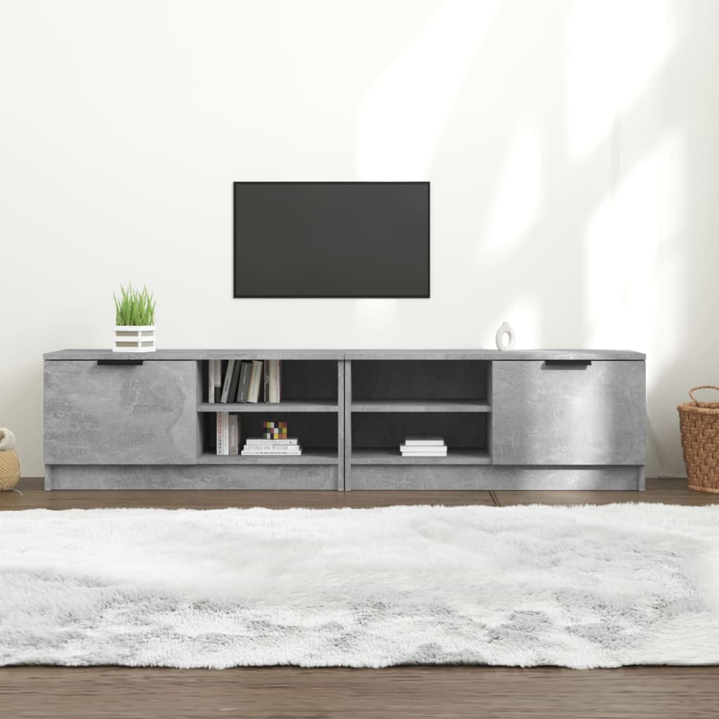 Tv-bänkar 2 st betonggrå 80x35x36,5 cm konstruerat trä