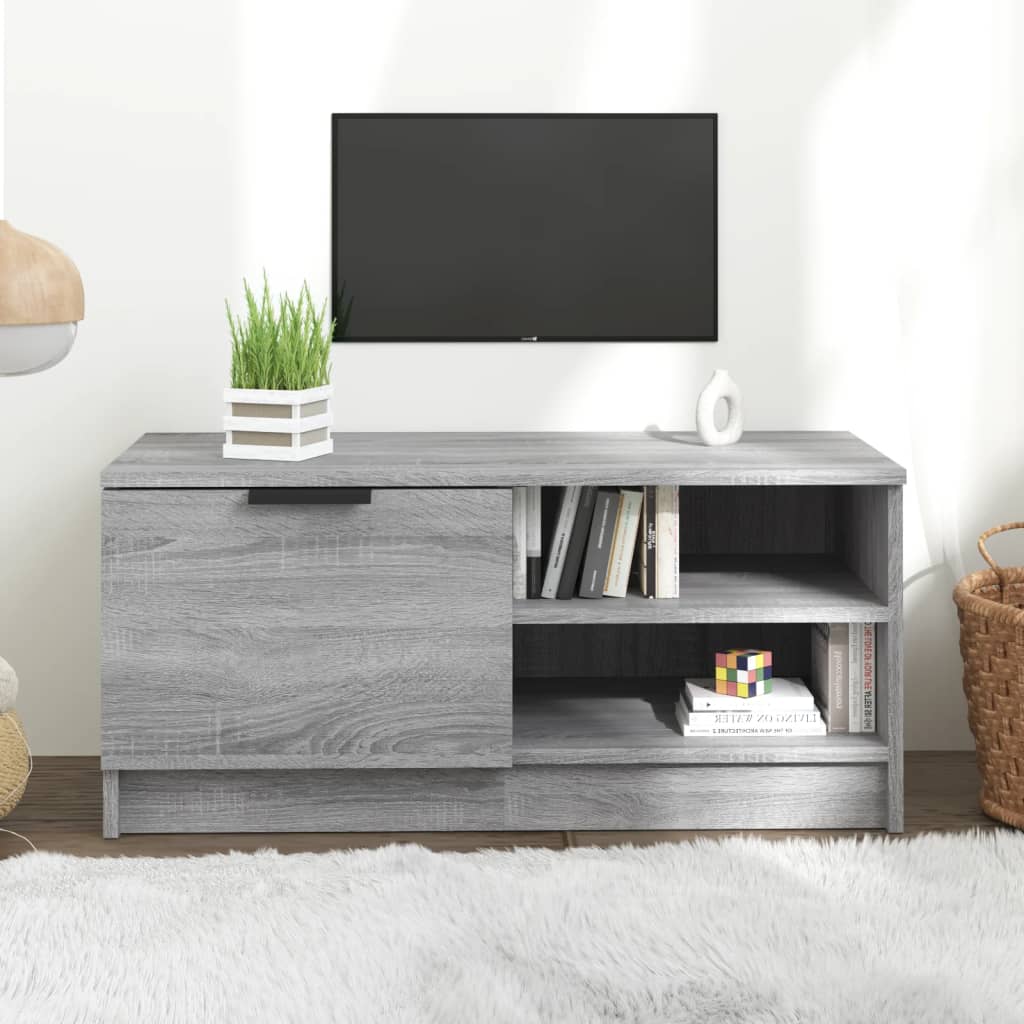Tv-bänk grå sonoma 80x35x36,5 cm konstruerat trä