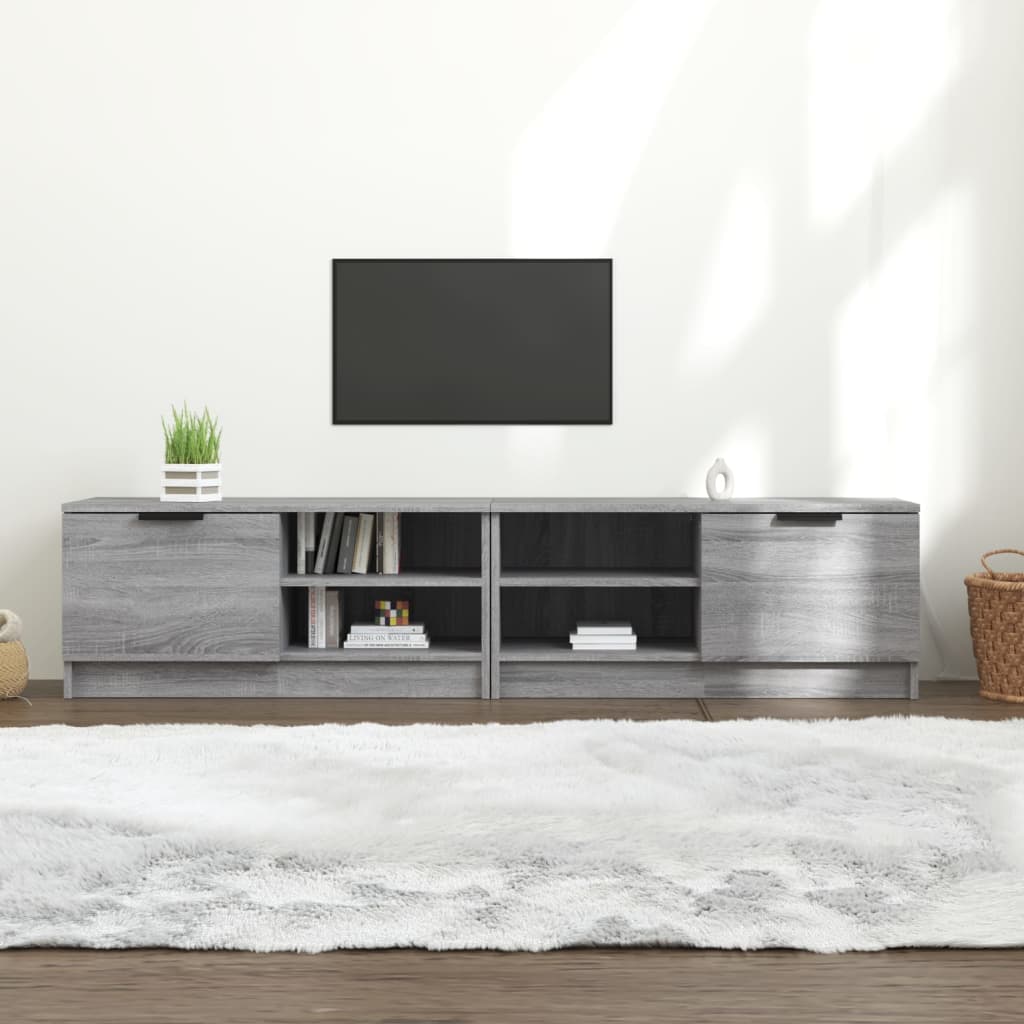Tv-bänkar 2 st grå sonoma 80x35x36,5 cm konstruerat trä