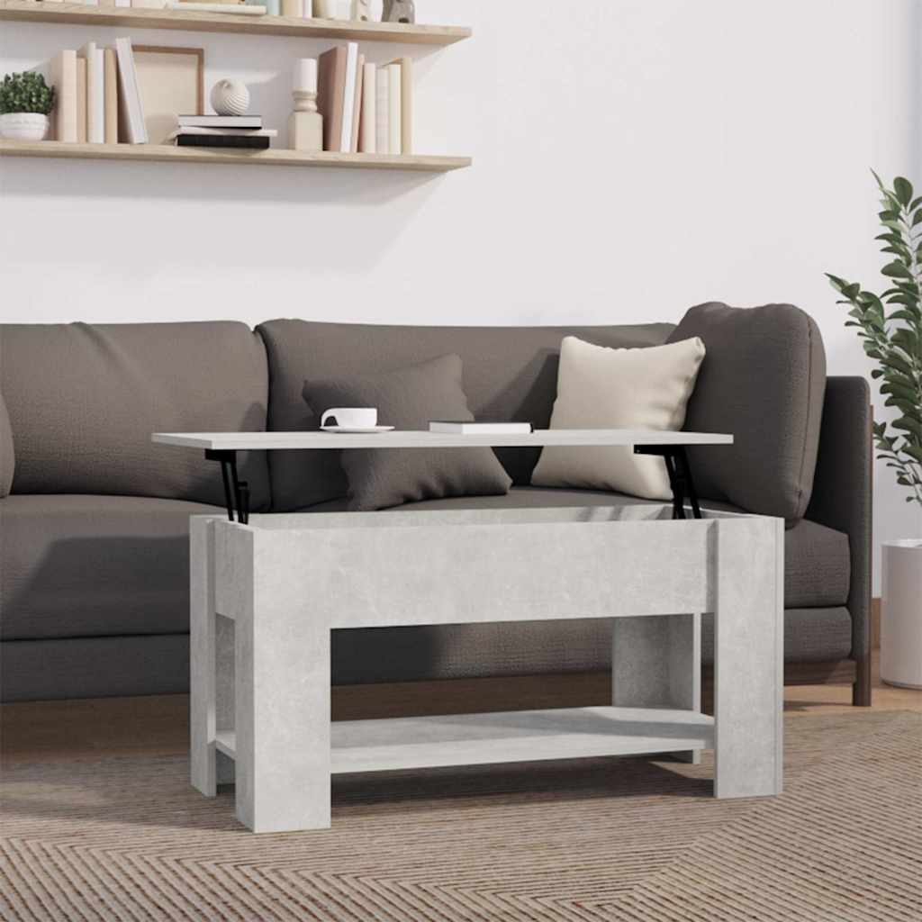 Soffbord betonggrå 101x49x52 cm konstruerat trä