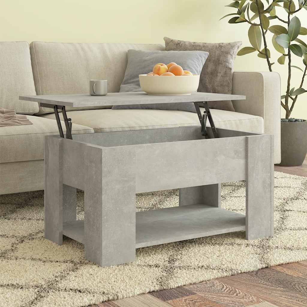 Soffbord betonggrå 79x49x41 cm konstruerat trä