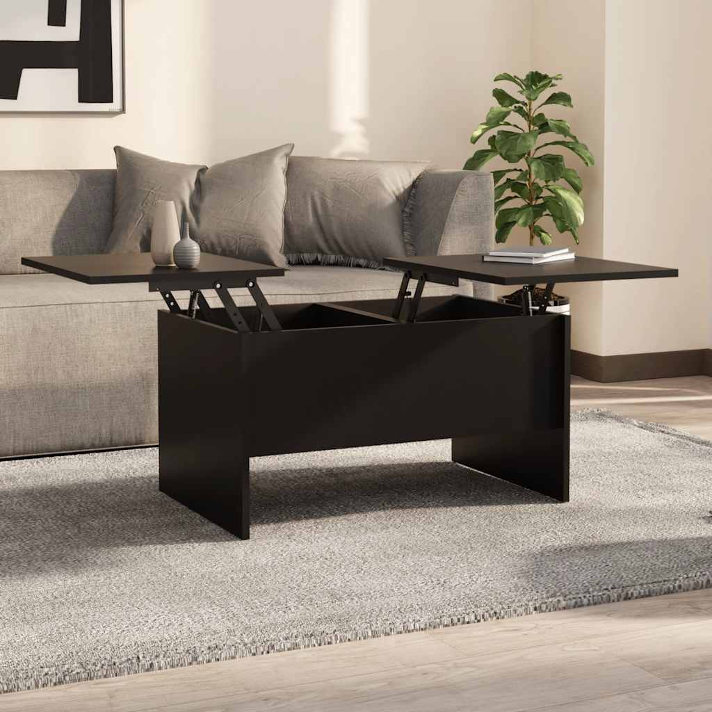 Soffbord svart 80x50x42,5 cm konstruerat trä