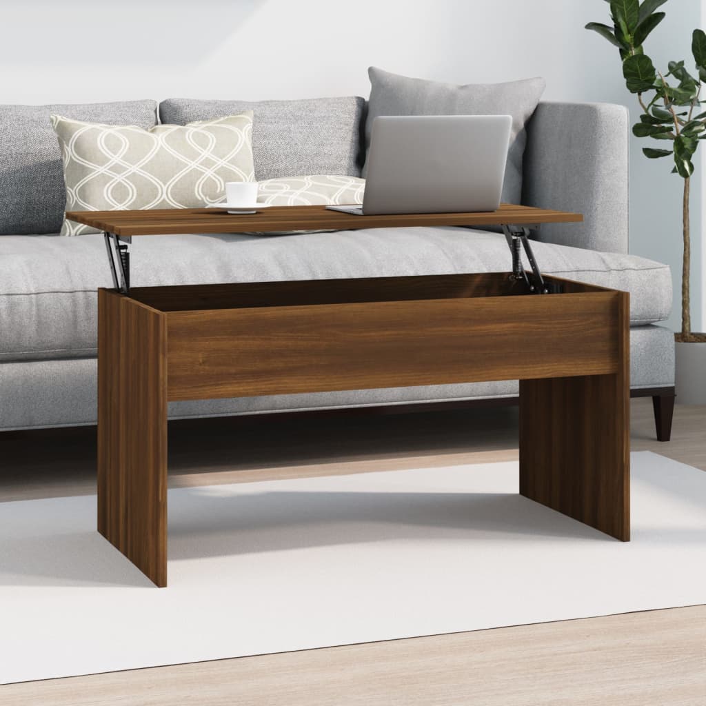 Soffbord brun ek 102x50,5x52,5 cm konstruerat trä