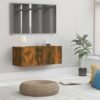 Tv-bänk rökfärgad ek 80x30x30 cm konstruerat trä