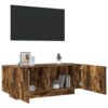 Tv-bänk rökfärgad ek 100x35x40 cm konstruerat trä