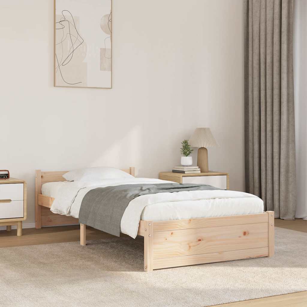 Sängram massivt trä 75x190 cm