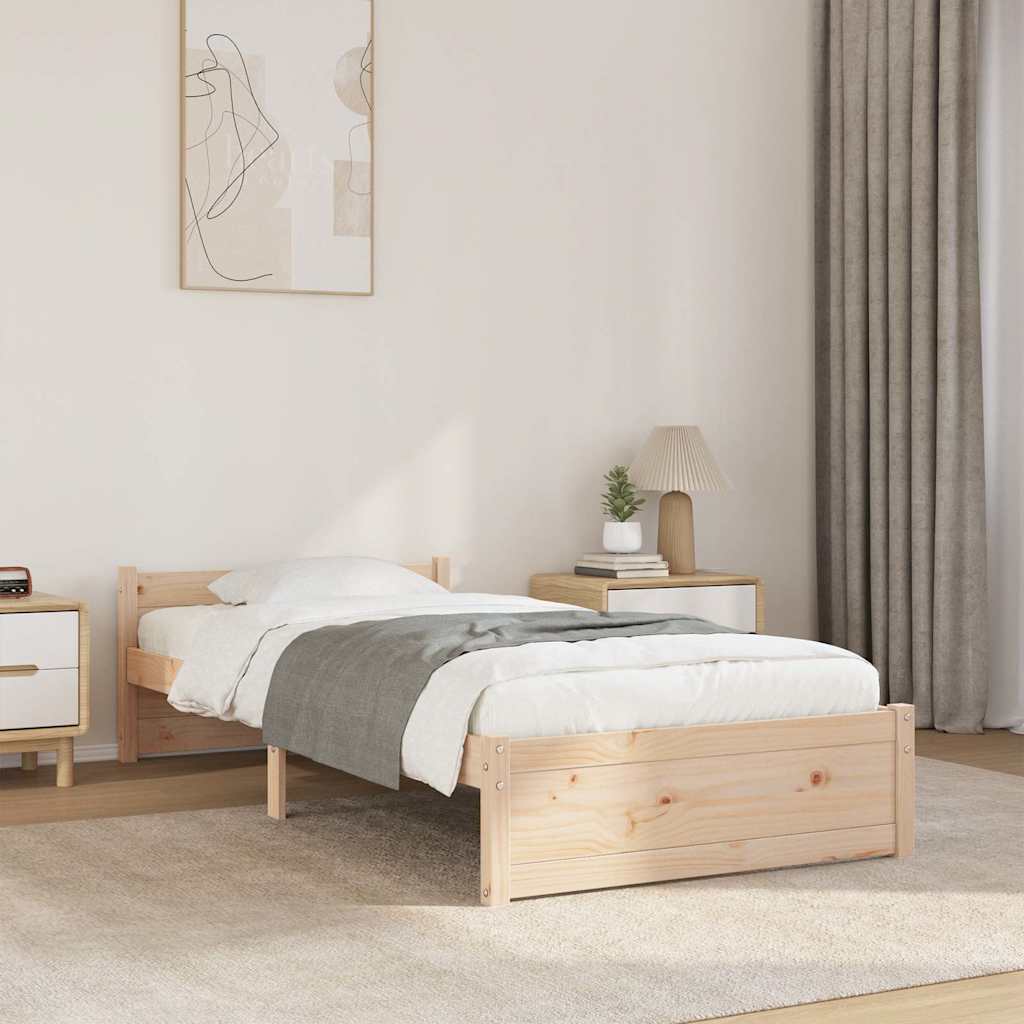 Sängram massivt trä 90x190 cm