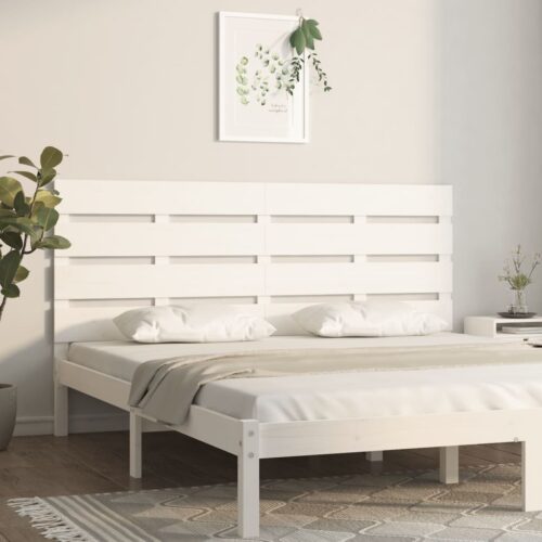 Sänggavel vit 200x3x80 cm massiv furu
