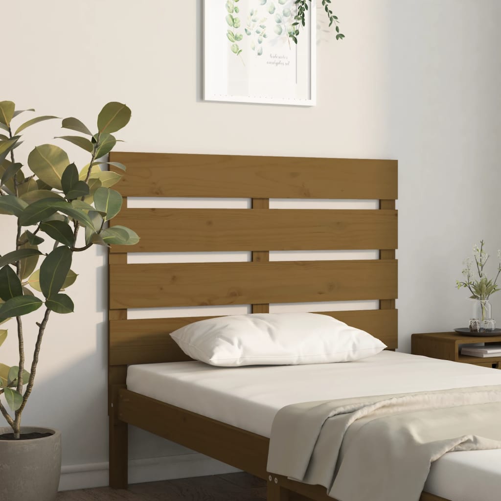 Sänggavel honungsbrun 75x3x80 cm massiv furu