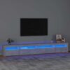 Tv-bänk med LED-belysning betonggrå 270x35x40 cm