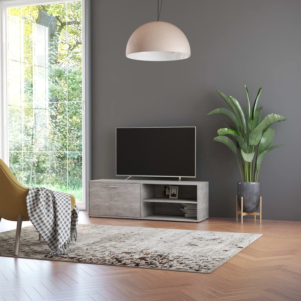 Tv-bänk betonggrå 120x34x37 cm konstruerat trä