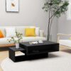 Soffbord svart 105x55x32 cm konstruerat trä