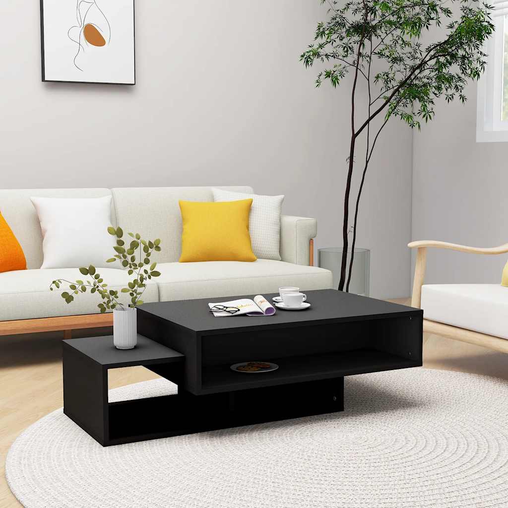 Soffbord svart 105x55x32 cm konstruerat trä