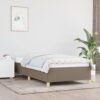 Sängram utan madrass Taupe 90x190 cm tyg