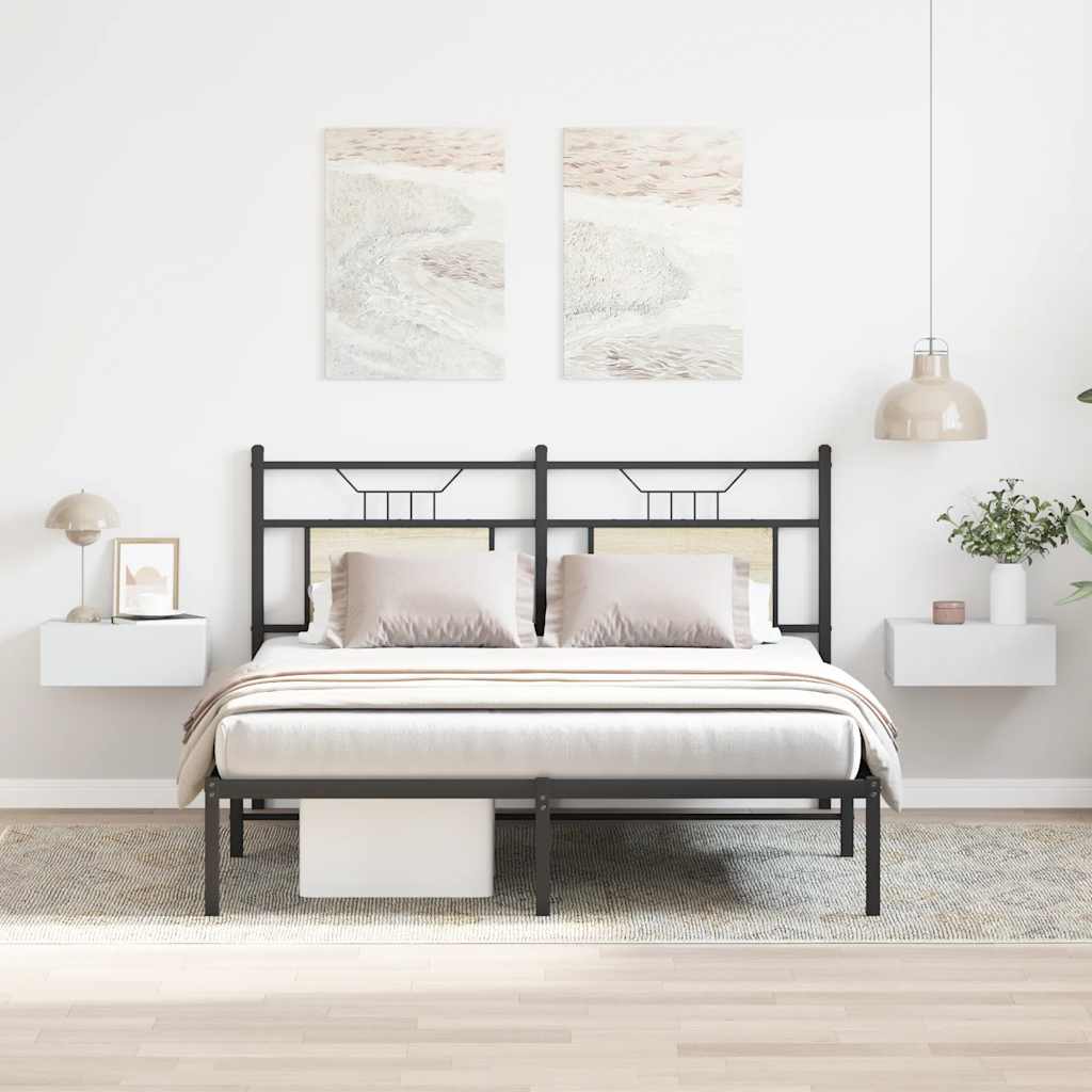 Svävande sängbord 2 st vit 40x30x15 cm konstruerat trä