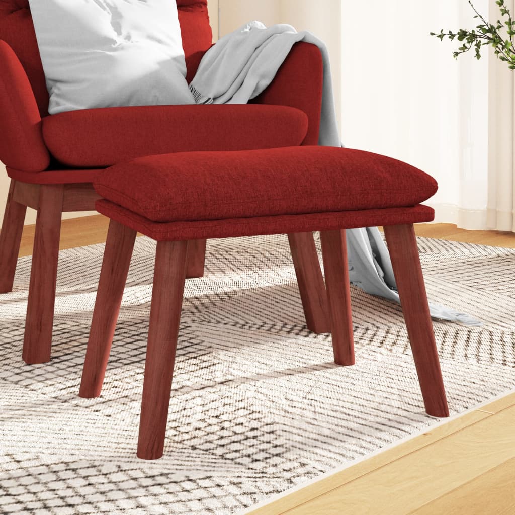 Fotpall vinröd 45x29,5x35 cm tyg